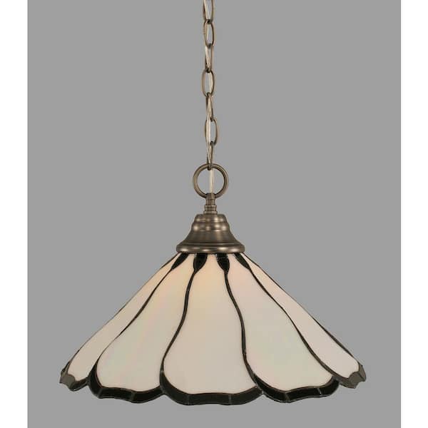 Unbranded Kingston 100-Watt 1-Light Brushed Nickel Bowl Mini Pendant Light with Glass Shade