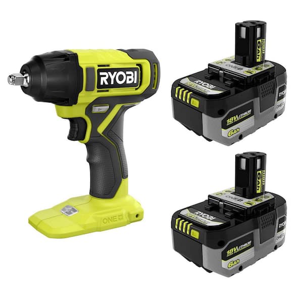 ONE+ 18V Cordless 3/8 in. Impact Wrench and ONE+ HP 18V HIGH PERFORMANCE Lithium-Ion 6.0 Ah Battery (2-Pack)