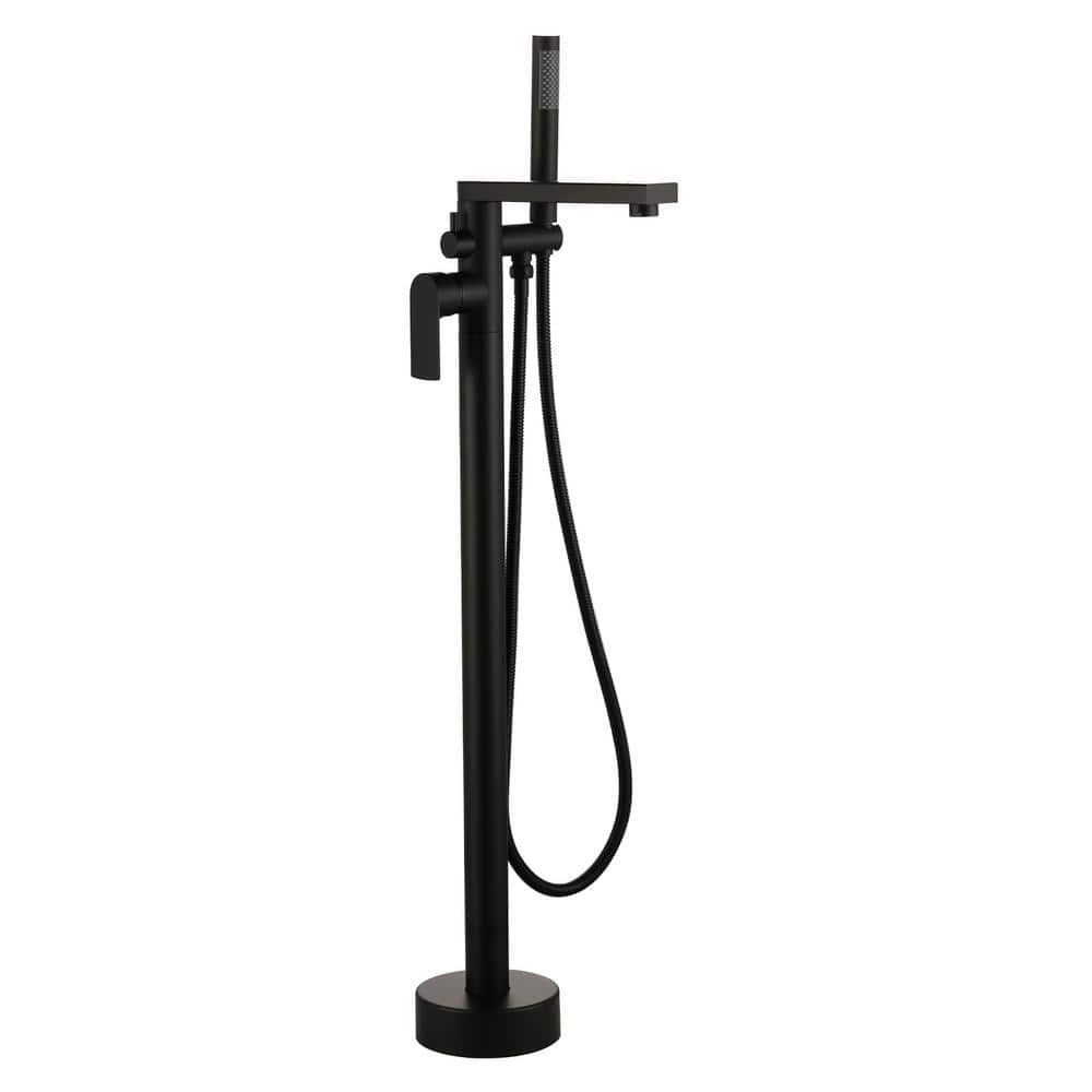 Single Handle Freestanding Tub Faucet with Hand Shower in Matte Black price history on PriceWatchPro