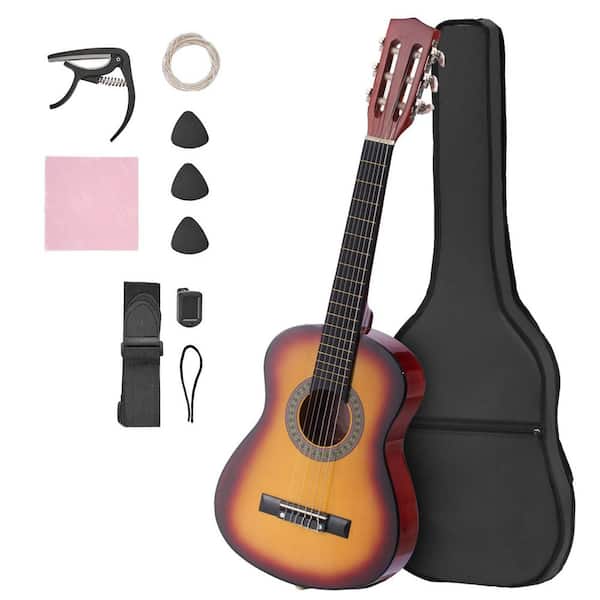 Classical Guitar, 30 in. Wood Classical Guitar Starter Kit for Beginners, with Nylon Strings, Gig Bag, Strap, Sunburst