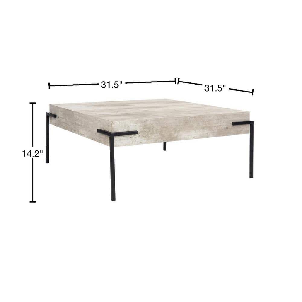 Eli Light Gray Faux Concrete Square Coffee Table