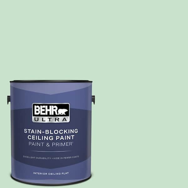 BEHR ULTRA 1 gal. #M410-2 Wishful Green Ceiling Flat Interior Paint and Primer