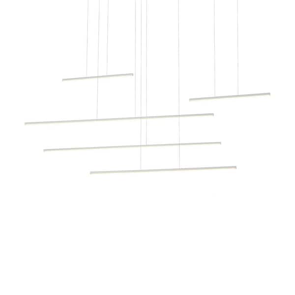 KUZCO Chute Motion 60 in. 1 Light 70-Watt White Integrated LED Pendant Light