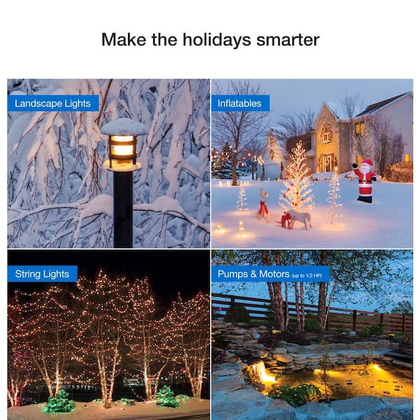 Caseta Outdoor Smart Plug On/Off Switch Holiday Light Starter Kit with Smart Hub and Remote, String Lights/Inflatables