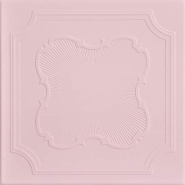 A La Maison Ceilings Coronado Powder Blush 1.6 ft. x 1.6 ft. Decorative Foam Glue Up Ceiling Tile (21.6 sq. ft./case)