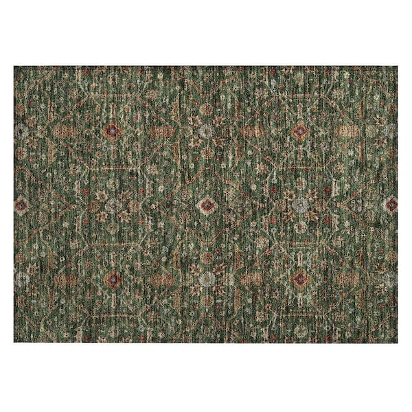Chantille Machine Washable Indoor/Outdoor Abstract ACN1130 Emerald 1 ft. 8 in. x 2 ft. 6 in. Area Rug