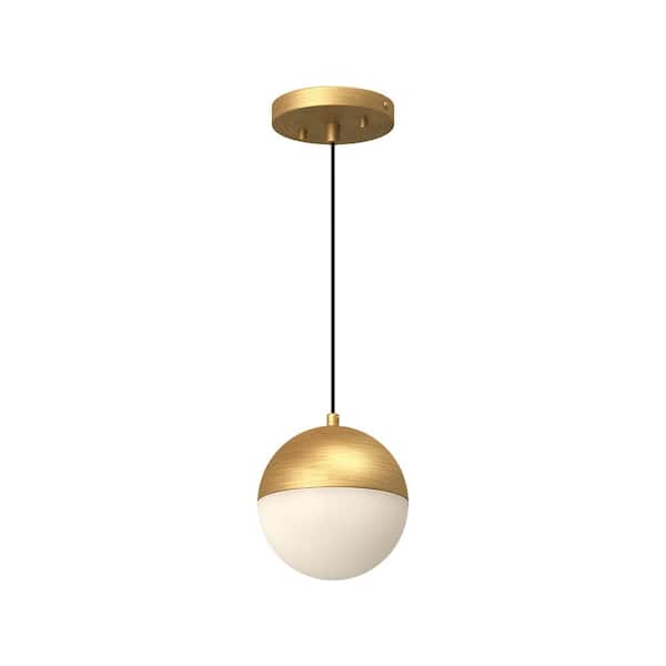 KUZCO Monae 6 in. 1 Light 13-Watt Brushed Gold Integrated LED Pendant Light