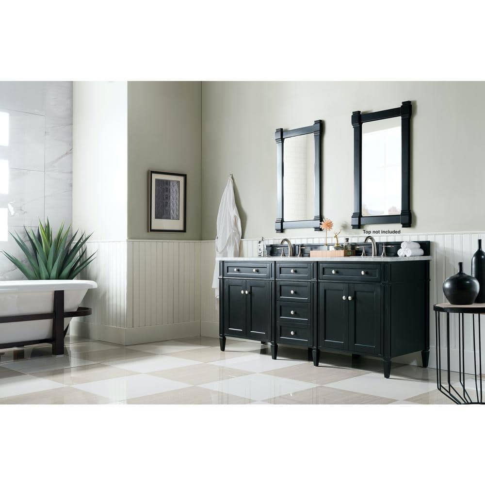 Brittany 70.8 in. W x 23 in. D x 32.8 in. H Double Bath Vanity Cabinet Without Top in Black Onyx price history on PriceWatchPro