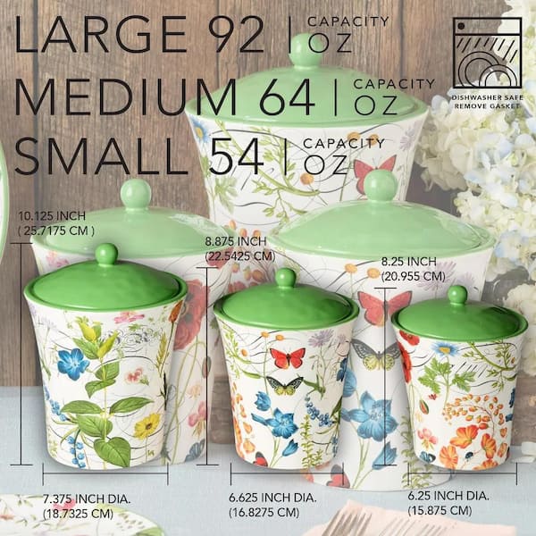 Certified International 3-Piece Ceramic Greenhouse Canister Set