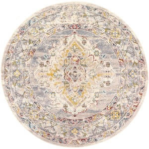Chandi Yellow 7 ft. 10 in. x 7 ft. 10 in. Round Area Rug