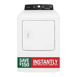 6.7 cu. ft. White Free Standing Electric Dryer