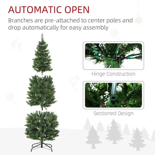 HOMCOM 6 ft. Tall Pencil Artificial Christmas Tree Holiday Decor