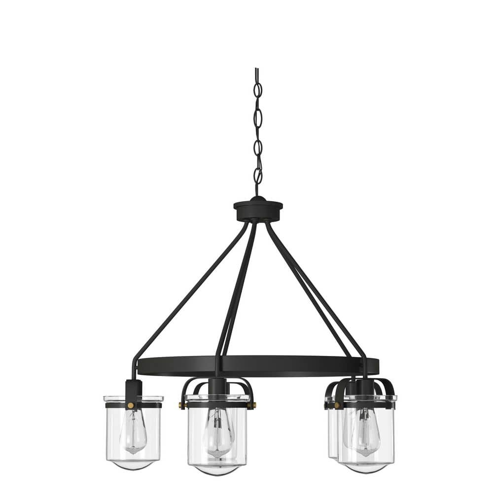 Jaxon 25" Bronze and Brass 5-Light Chandelier