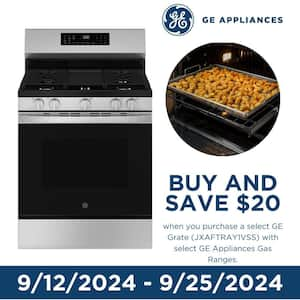 30 in. 5 Burner Element Smart Free-Standing Electric Convection Range in Black w/ EasyWash Oven Tray, No-Preheat Air Fry