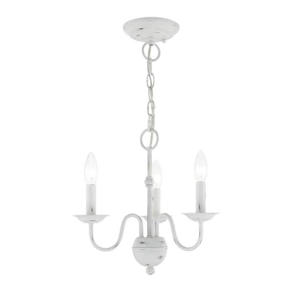 AVIANCE LIGHTING Riverview 3-Light Antique White Mini Chandelier