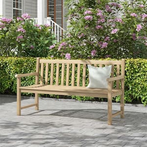 3-Person Teak Wood Outdoor Bench