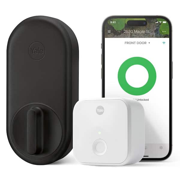 Yale Apartment Smart Door Lock with Wi-Fi Access, Black Suede