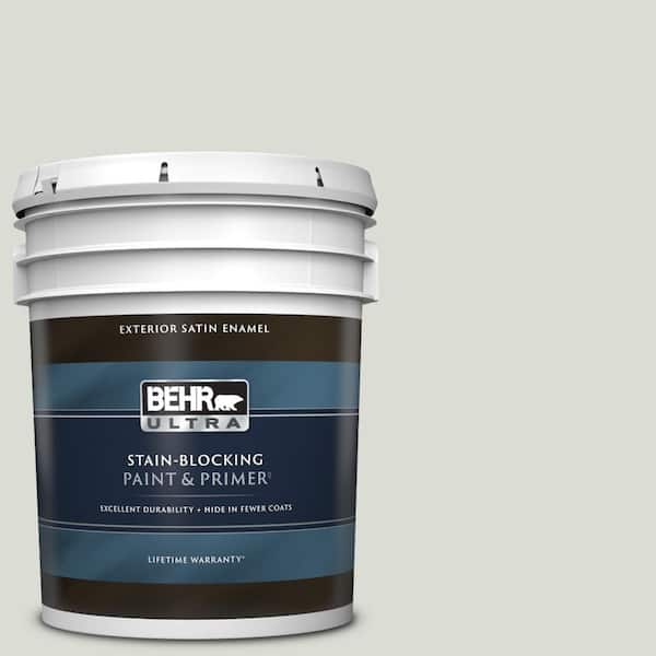 BEHR ULTRA 5 gal. #BWC-29 Silver Feather Satin Enamel Exterior Paint & Primer