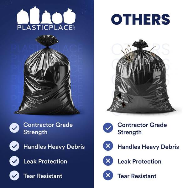 Plasticplace 33 in. W x 48 in. H 42 Gal. 4.0 mil Black Flat Seal