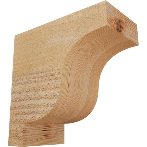 Ekena Millwork 4 in. x 8 in. x 8 in. Douglas Fir Newport Rough Sawn Corbel