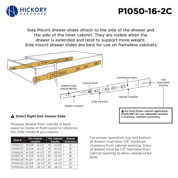 22 in. Progressive Side Mount Full Extension Ball Bearing Drawer Slides 22 in. Progressive Side Mount Full Extension Ball Bearing Drawer Slides