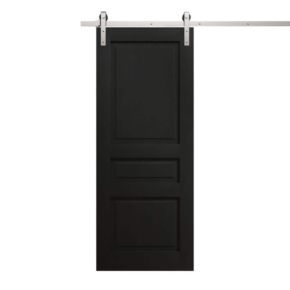 Assembly Required 42 in. x 84 in. Painted Black Oak Solid Wood Single Barn Door Slab With Hardware price history on PriceWatchPro