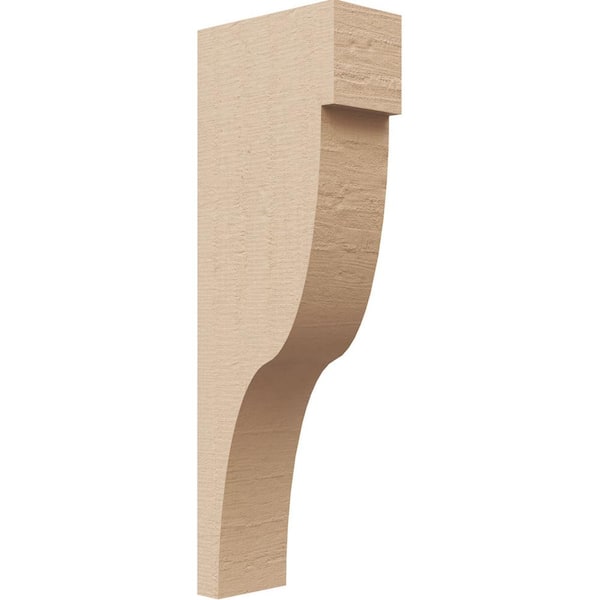 Ekena Millwork 2 in. x 12 in. x 4 in. Series 2 Thin Garner Rough Cedar Woodgrain Timberthane Polyurethane Corbel, Primed Tan