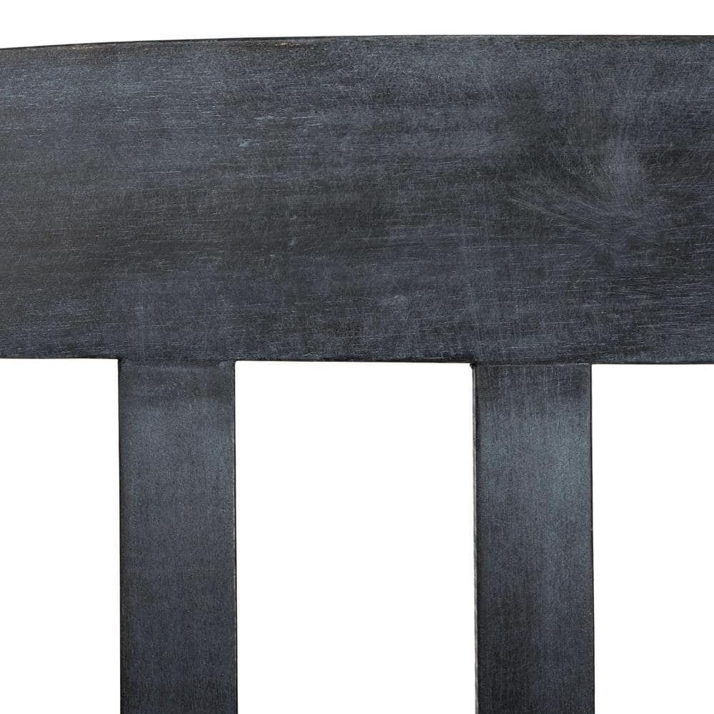 Transitional Ash Grey Acacia Wood 2-Seat Outdoor Bench