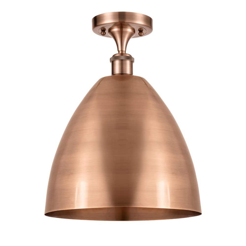 Metal Bristol 12 in. 1-Light Antique Copper Industrial Semi-Flush Mount price history on PriceWatchPro