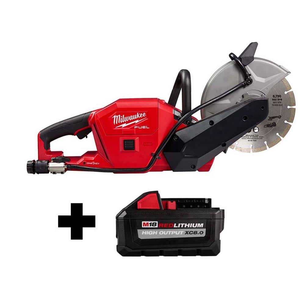 M18 FUEL ONE-KEY 18V 9 in. Lithium-Ion Brushless Cordless Cut Off Saw with HIGH OUTPUT 8.0 Ah Battery -  Milwaukee, 2786-20-48-