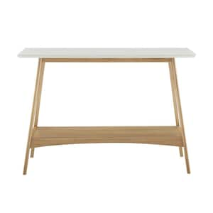 Avalon 48 in. Off-White/Natural Rectangle Wood Console Table