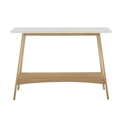 Avalon 48 in. Off-White/Natural Rectangle Wood Console Table