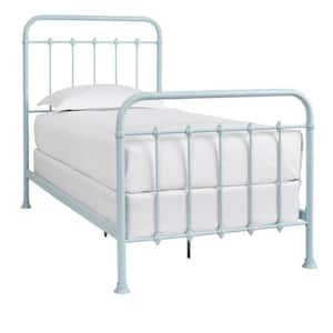 Dorley Sea Breeze Blue Metal Twin Bed (54 in. H x 43 in. W)