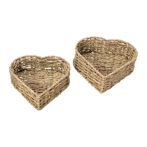 Seville Classics 13.25 in. D x 13.25 in. W x 8 in. H Tan Plastic Handwoven  Wicker Foldable Cube Storage 2-Pack Closet System Basket WEB653 - The Home  Depot