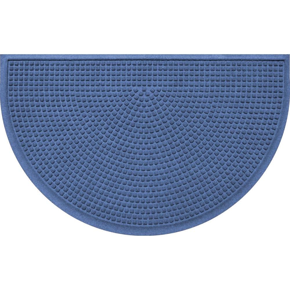 Waterhog Squares 24 in. x 39 in. Indoor Outdoor PET Polyester Half Round Do