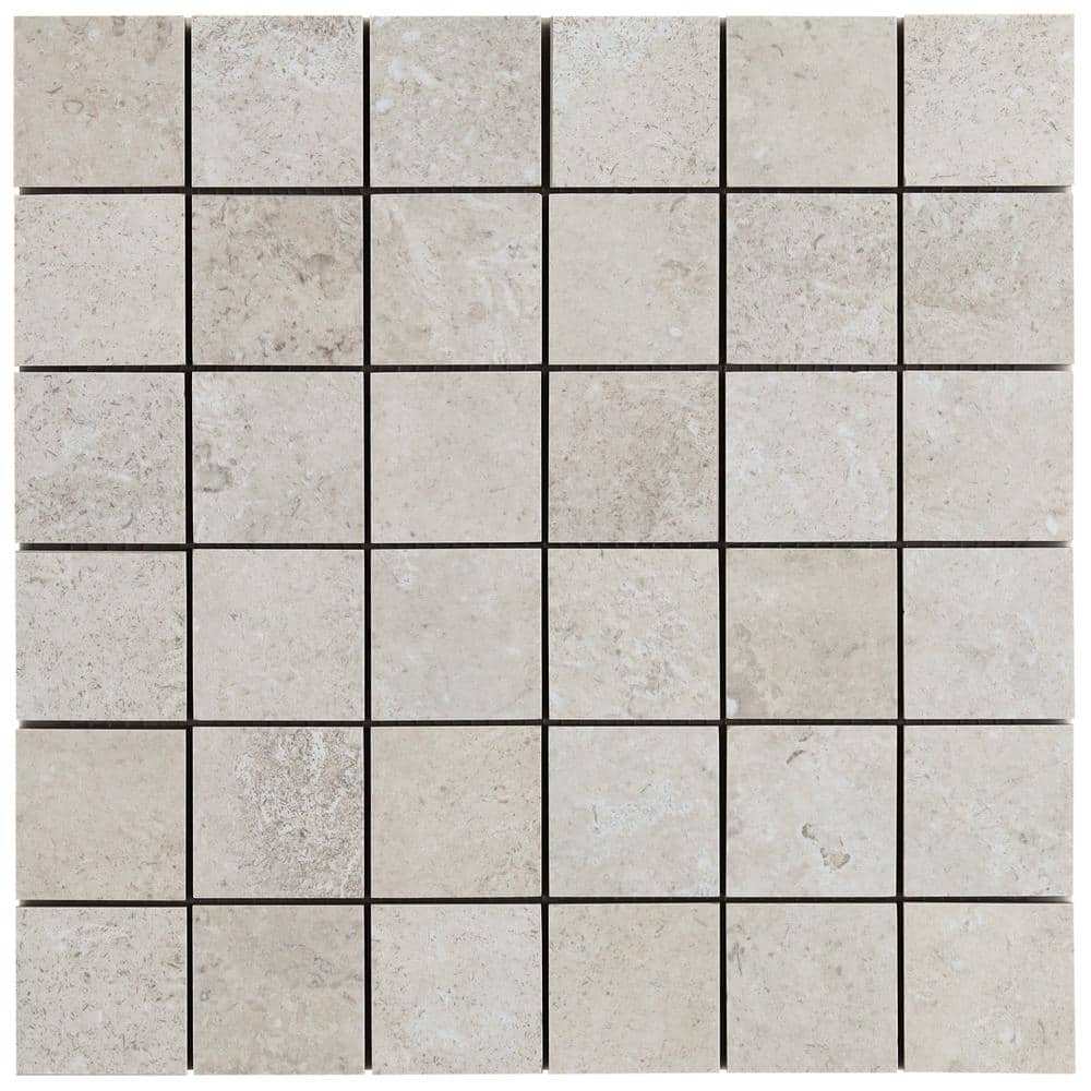 Provence White 3.88 in. x 0.39 in. Limestone Look Matte Porcelain Mosaic Floor and Wall Tile Sample price history on PriceWatchPro