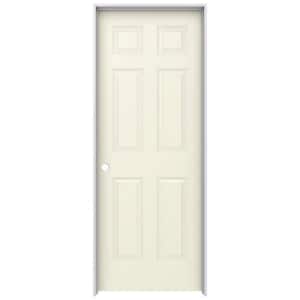 28 in. x 80 in. Colonist Vanilla Painted Right-Hand Smooth Solid Core Molded Composite MDF Single Prehung Interior Door
