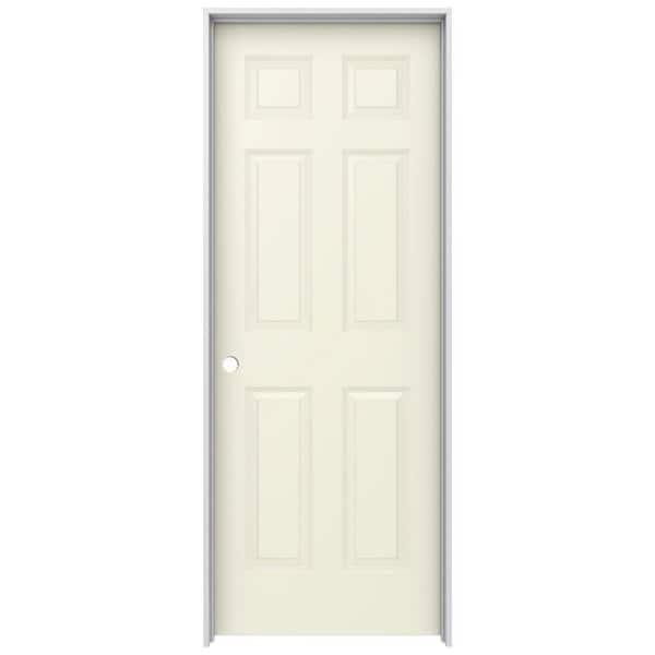 28 in. x 80 in. Colonist Vanilla Painted Right-Hand Smooth Molded Composite Single Prehung Interior Door