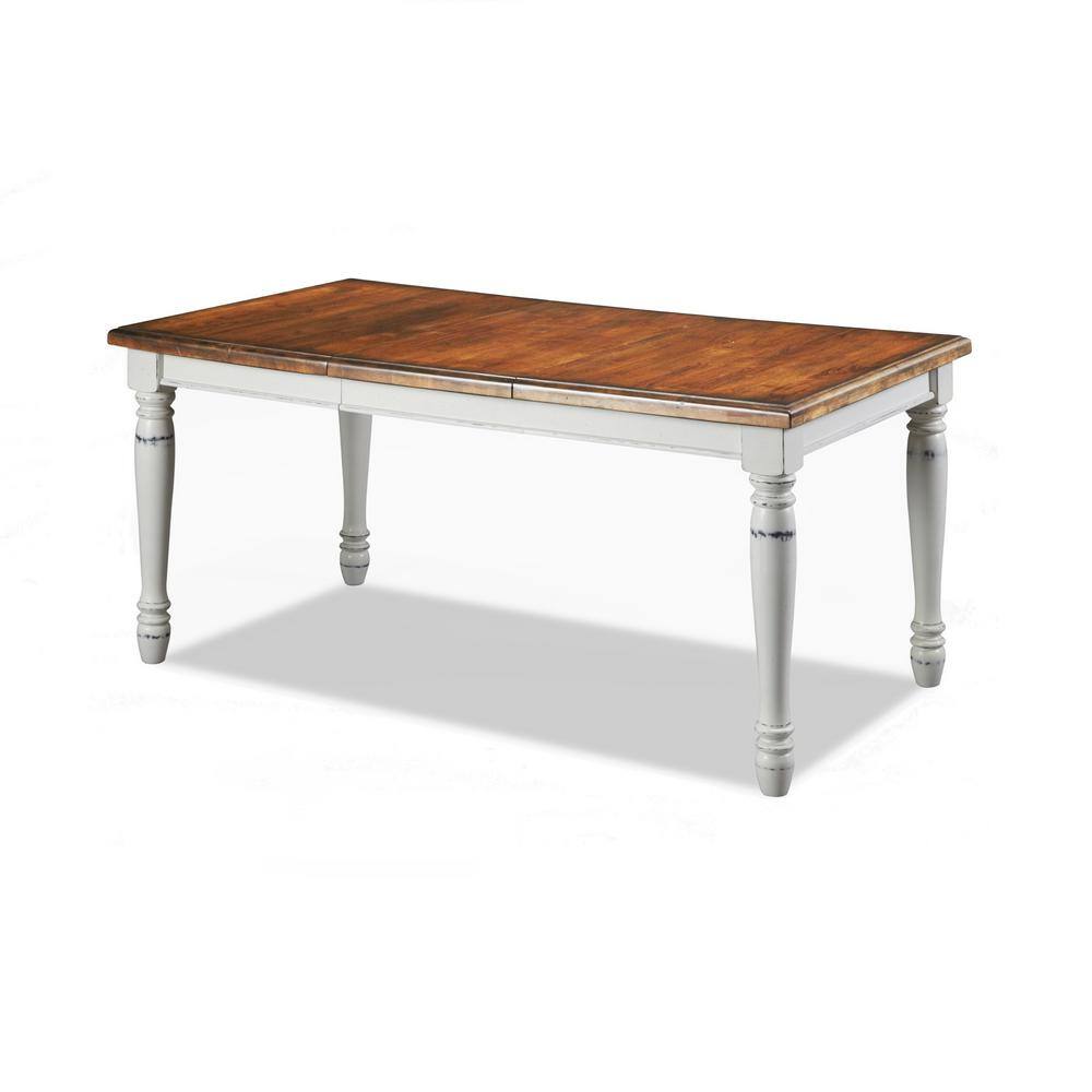 Monarch 7-Piece Distressed Oak and Off-White Dining Set