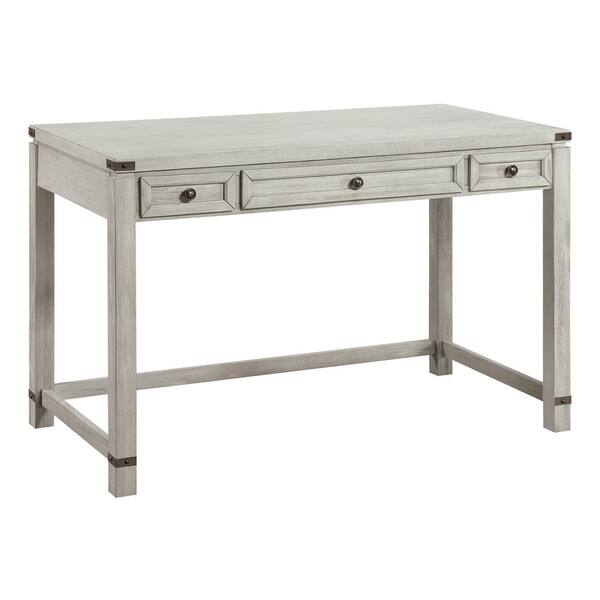 Osp Home Furnishings Baton Rouge 48 In Rectangular Champagne Gray Oak Wooden 3 Drawer Writing Desk Btd2937 Co The Depot Osp Home Furnishings Baton Rouge 48 In, Home Furniture In Baton Rouge