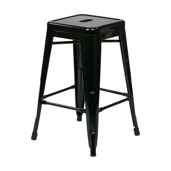 Office Star Products Patterson 24 in. Black Bar Stool (Set of 4)