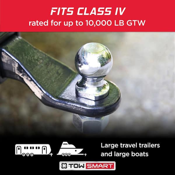 Class 4 10,000 lb. 2-5/16 in. Ball Diameter, 1-1/4 in. Shank Diameter, 2-1/2 in. Shank Length Chrome Trailer Hitch Ball