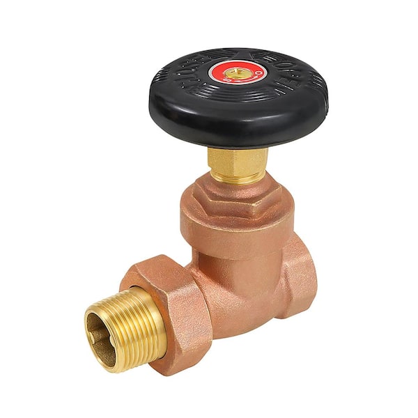PLUMBFLEX 1-1/2 in. Brass Steam Radiator Gate Valve FIP x Male Union, with Molded Thermal Plastic Handle