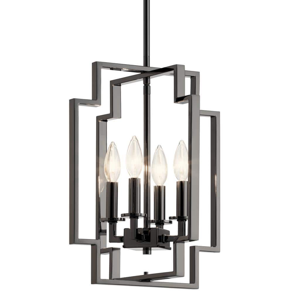 Contemporary Midnight Chrome 4-Light Incandescent Pendant
