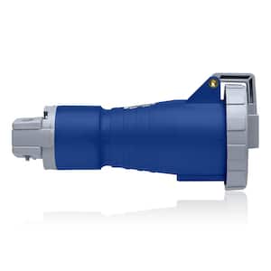 20 Amp 250-Volt 3-Phase, 3P, 4-Watt North American Pin and Sleeve Connector Industrial Grade IP67 Watertight, Blue