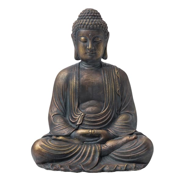 Glitzhome 22.75 in. H MGO Meditating Buddha Garden Statue