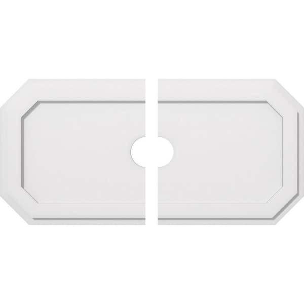 Ekena Millwork 38 in. W x 19 in. H x 4 in. ID x 1 in. P Emerald Architectural Grade PVC Contemporary Ceiling Medallion (2-Piece)