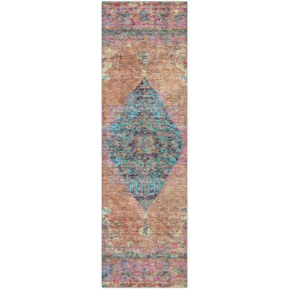 Mayfield Premium Machine Washable Abstract AMF2021 Orange 2 ft. x 7 ft. Runner Rug price history on PriceWatchPro