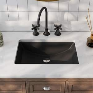 Ally 20-7/8 in. Rectangular Undermount Bathroom Sink in Black with Overflow Drain