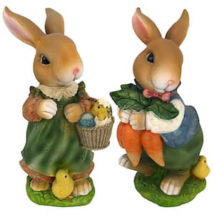 Bunny Hop Lane Mother and Father Rabbit Statue Set (2-Piece)